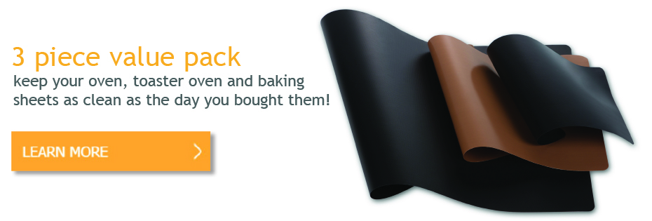 3 piece value pack Nonstick Reusable Ovenliner Bakeliner Toaster Ovenliner